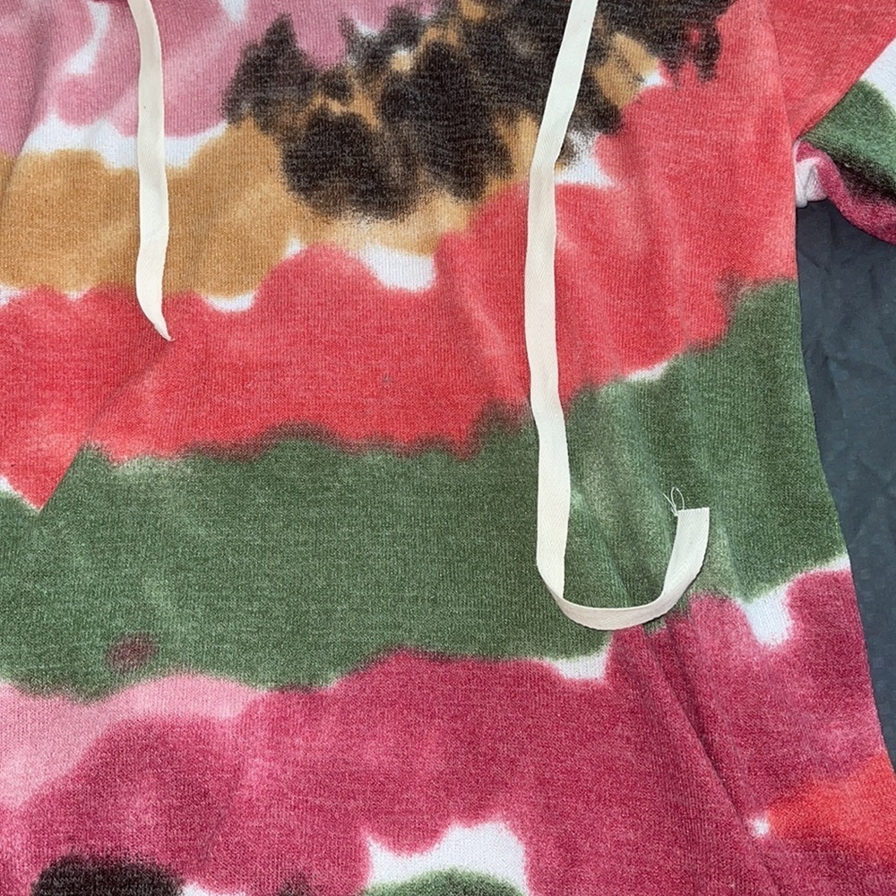 Tie-dyed roster hoodie drawstring V-neck small - Picture 2 of 5